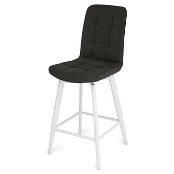 Стул полубарный мягкий коричневый из велюра современный (арт 35358) - Фото 2