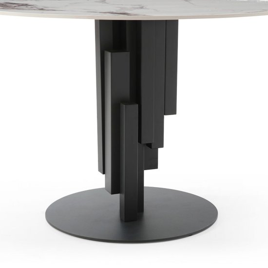Стол дизайнерский круглый из керамогранита под камень (арт 31477) Фото 4