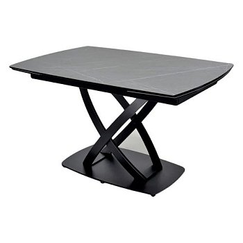 Стол полуовальный с покрытием из керамики на одной ножке (арт 32108) - Фото 2