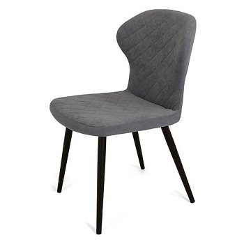 Стул мягкий серый с обивкой из велюра (арт 19313) - Фото 2
