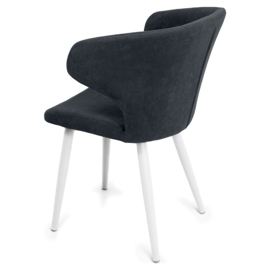 Стул на металлокаркасе мягкий серый из велюра (арт 25830) Фото 4