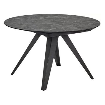 Стол обеденный раскладной круглый керамический серый (арт 33337) - Фото 2