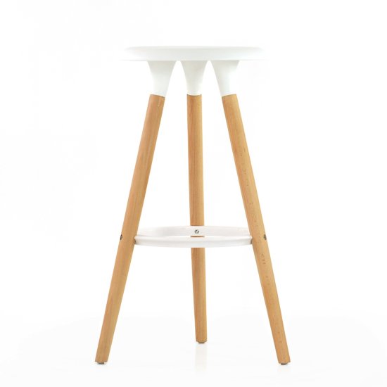 Стул барный из массива дерева белый (арт 6441) Фото 3