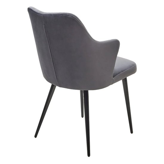 Стул на металлокаркасе мягкий серый из велюра (арт 32376) Фото 2