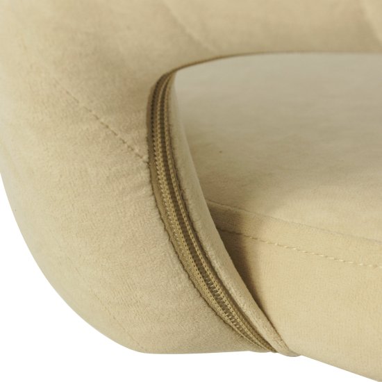 Барный стул металлический бежевый из велюра (арт 26741) Фото 4