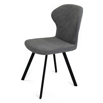 Стул мягкий серый с обивкой из велюра (арт 19453) - Фото 2