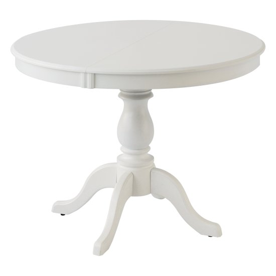Стол обеденный раскладной круглый белый в классическом стиле (арт 1884) Фото 1