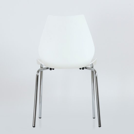 Стул ножки хром белый пластиковый (арт 6629) Фото 4