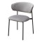 Стул на каркасе из металла с мягким сидением серый из велюра (арт 33626)