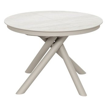 Стол раскладной круглый с покрытием из керамики современный (арт 35142) - Фото 2