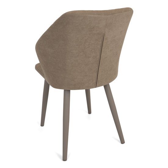 Стул на металлическом каркасе бежевый велюровый (арт 25897) Фото 5