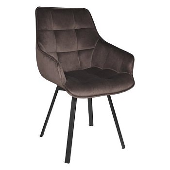 Стул-кресло металлический мягкий с подлокотниками черный (арт 20299) - Фото 2