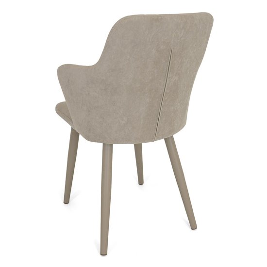 Стул на металлокаркасе мягкий бежевый велюровый (арт 28637) Фото 5