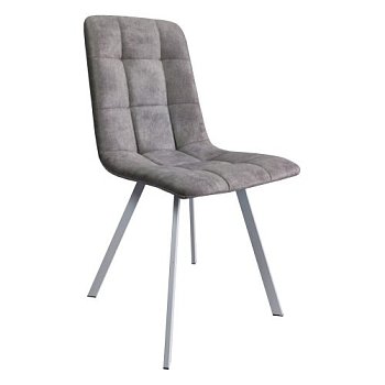 Стул с белыми ножками мягкий серый (арт 25064) - Фото 2