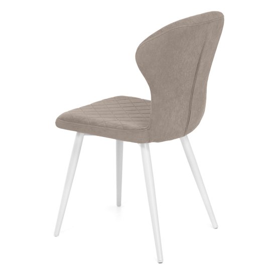 Стул на металлокаркасе мягкий кремовый из велюра (арт 19248) Фото 3