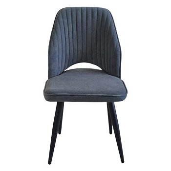 Стул на металлическом каркасе с мягким сидением серый (арт 30749) - Фото 2