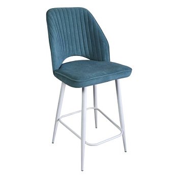 Полубарный стул на металлокаркасе мягкий голубой (арт 31979) - Фото 2