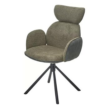 Полукресло мягкое с подлокотниками зеленое в современном стиле (арт 33938) - Фото 2