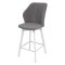Барный стул мягкий серый с обивкой из велюра современный (арт 35429)