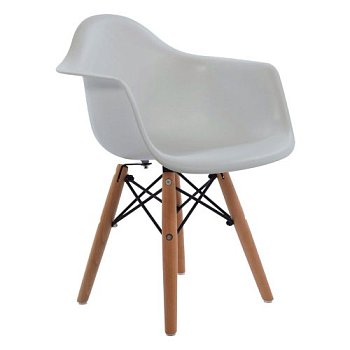 Стул-кресло с подлокотниками серый eames (арт 29405) - Фото 2