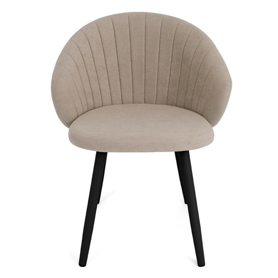 Стул с мягкой обивкой бежевый из велюра (арт 23217) Фото 2