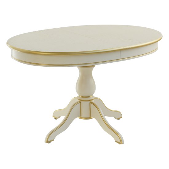 Стол обеденный овальный бежевый на одной ножке классический (арт 7088) Фото 1