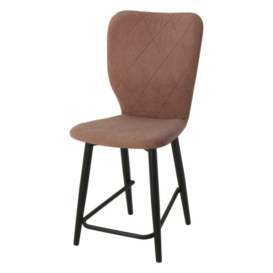 Барный стул с мягким сидением розовый велюровый (арт 23693) Фото 1