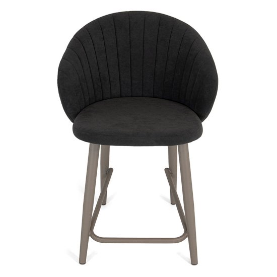 Стул кухонный мягкий коричневый из велюра (арт 29084) Фото 2