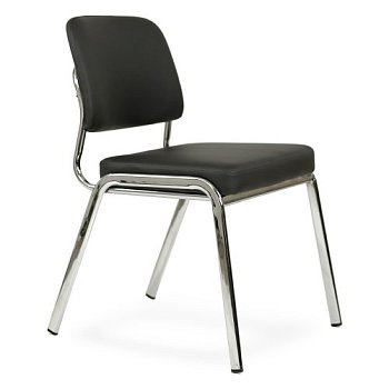 Стул на металлокаркасе с ножками хром мягкий серый (арт 31584) - Фото 2