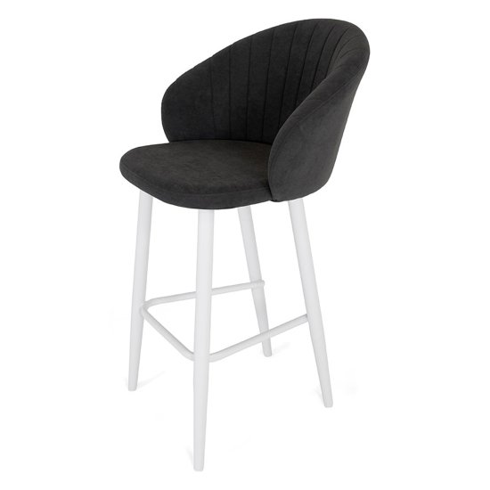 Стул барный на металлокаркасе коричневый велюровый (арт 25419) Фото 1