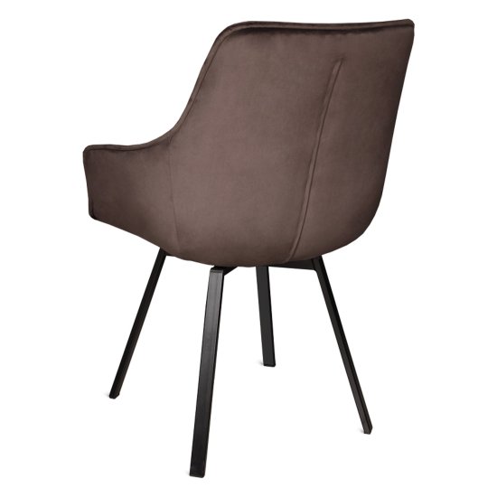 Стул-кресло металлический мягкий с подлокотниками черный (арт 20299) Фото 2