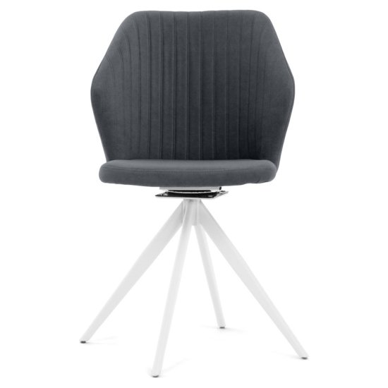 Стул на металлическом каркасе мягкий серый велюровый (арт 35387) Фото 7