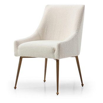 Полукресло дизайнерское мягкое с подлокотниками белое (арт 28927) - Фото 2