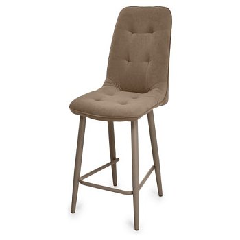 Стул барный мягкий бежевый велюровый (арт 20875) - Фото 2