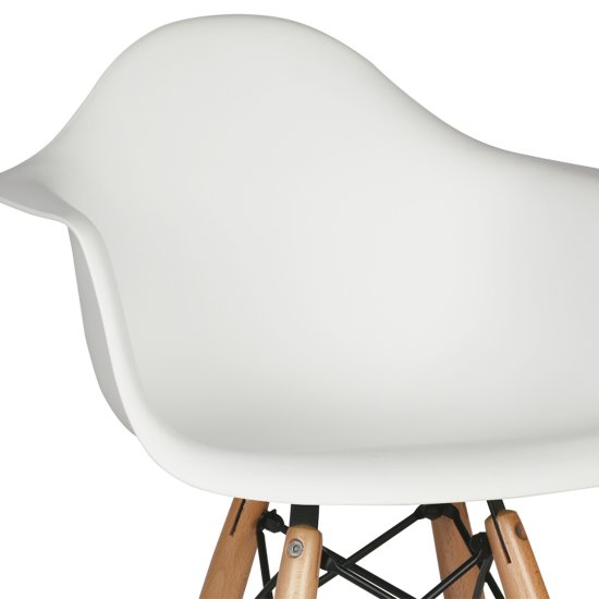 Полукресло с подлокотниками белое пластиковое eames (арт 29401) Фото 5