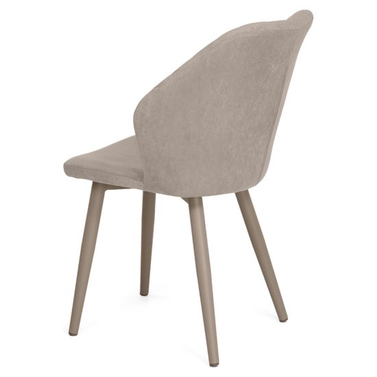 Стул мягкий бежевый из велюра современный (арт 25971) Фото 4