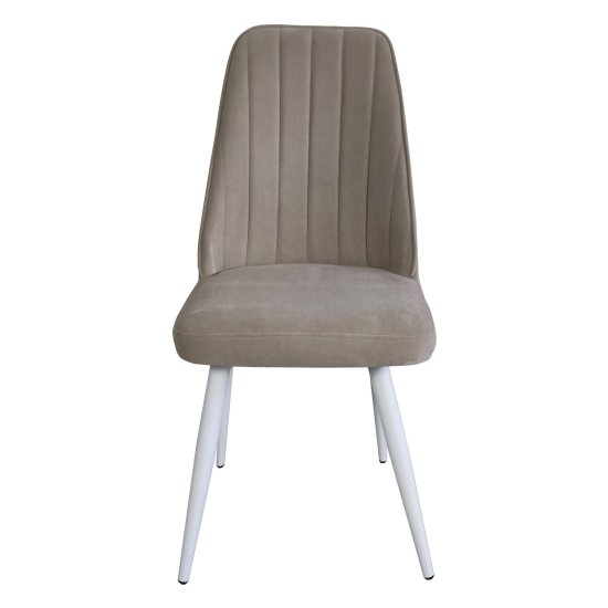 Стул с белыми ножками мягкий слоновая кость (арт 14916) Фото 2