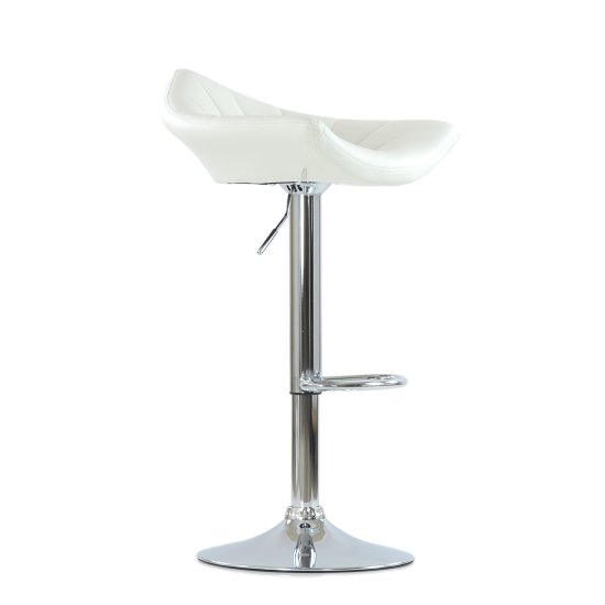 Барный стул дизайнерский с мягкой обивкой белый (арт 6485) Фото 1