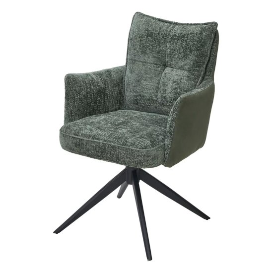 Полукресло металлическое мягкое с подлокотниками зеленое (арт 33922) Фото 1