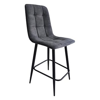 Полубарный стул с черными ножками серый (арт 23947) - Фото 2