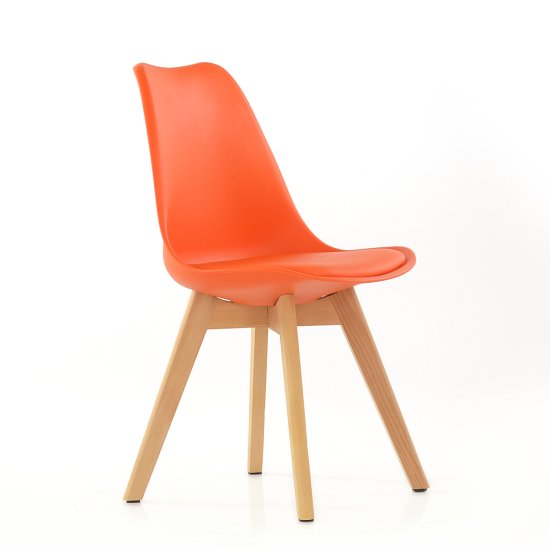 Стул дизайнерский мягкий оранжевый eames (арт 5481) Фото 2