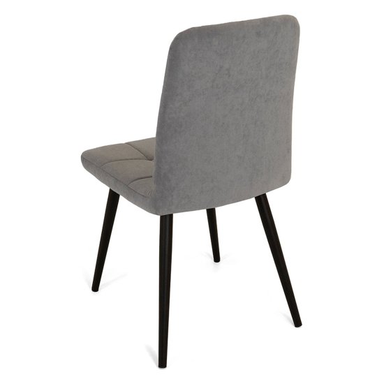 Стул на металлокаркасе мягкий серый из велюра (арт 18554) Фото 5