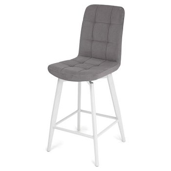 Стул полубарный мягкий из велюра (арт 35357) - Фото 2