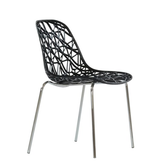 Стул хромированный черный пластиковый (арт 6617) Фото 1