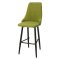 Барный стул мягкий зеленый из велюра современный (арт 23097)