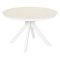 Стол раскладной круглый керамический кремовый (арт 32703)