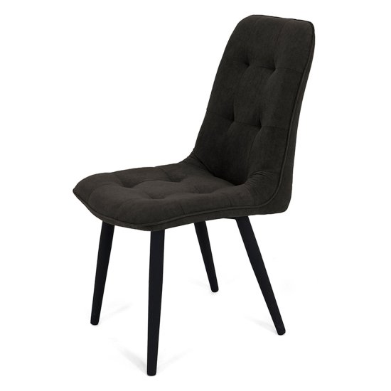 Стул с черными ножками серый велюровый (арт 20624) Фото 1