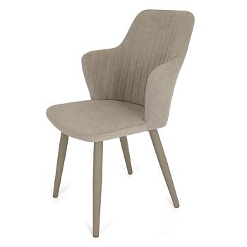 Стул на металлокаркасе мягкий бежевый велюровый (арт 28637) - Фото 2