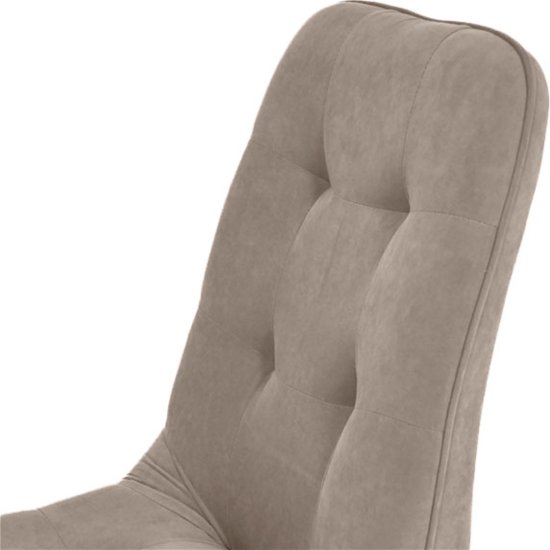 Стул барный на металлокаркасе мягкий бежевый велюровый (арт 20820) Фото 7