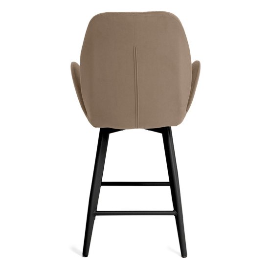 Барный стул на металлокаркасе мягкий велюровый (арт 33593) Фото 5